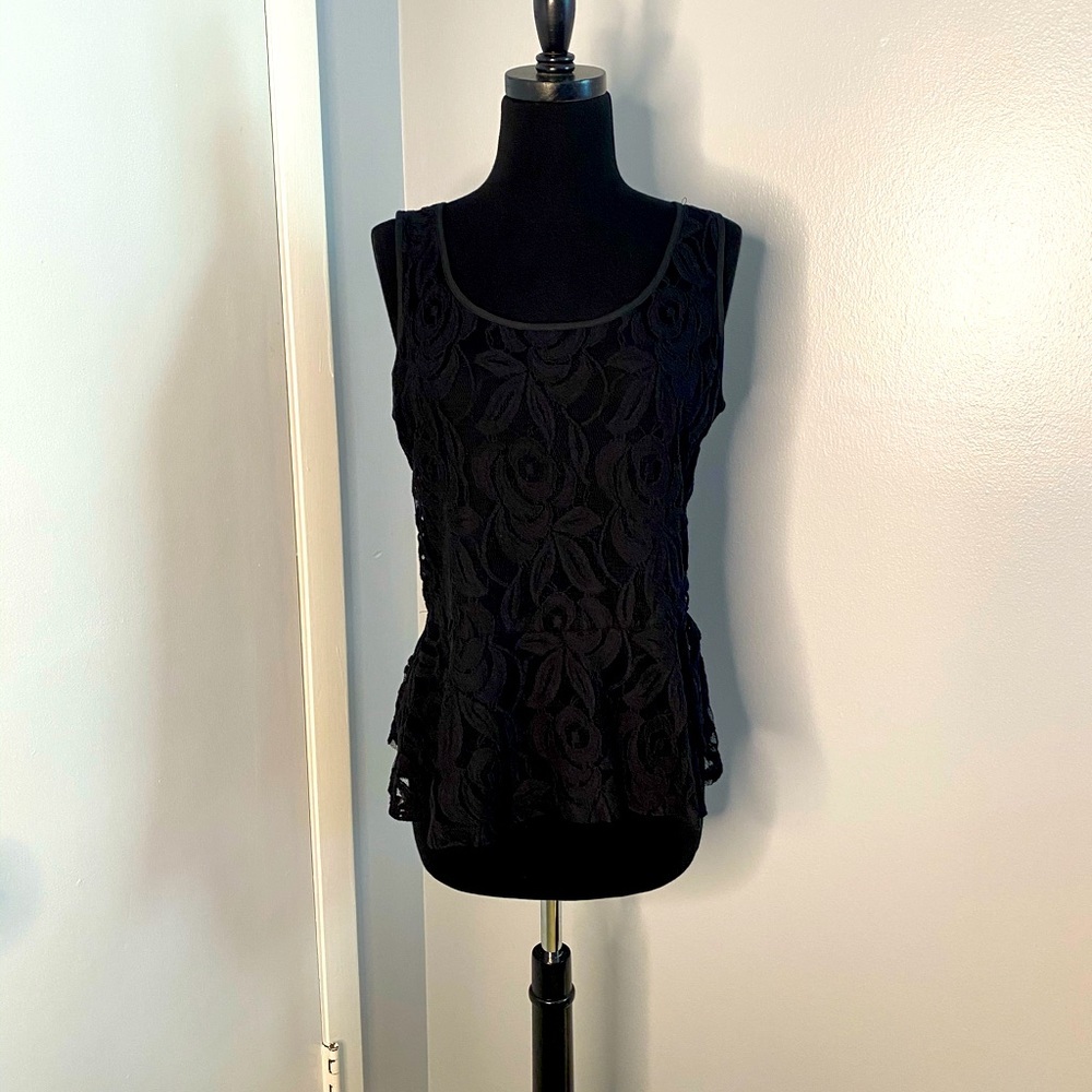INC Size Large Peplum Lace Top